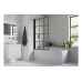 Square Bath Screen Black Framed 1500mm high